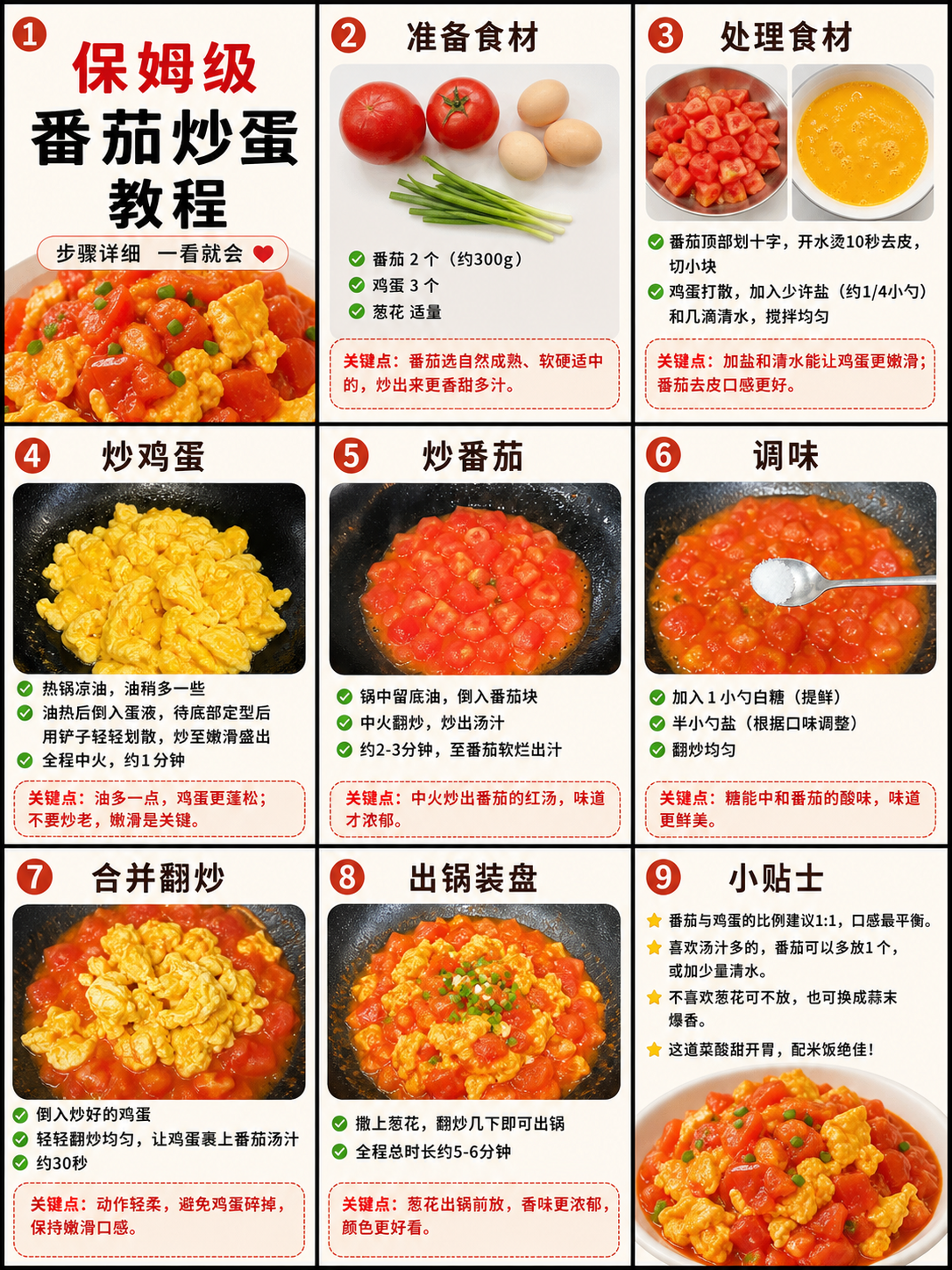 AI-generated nine-panel cooking tutorial