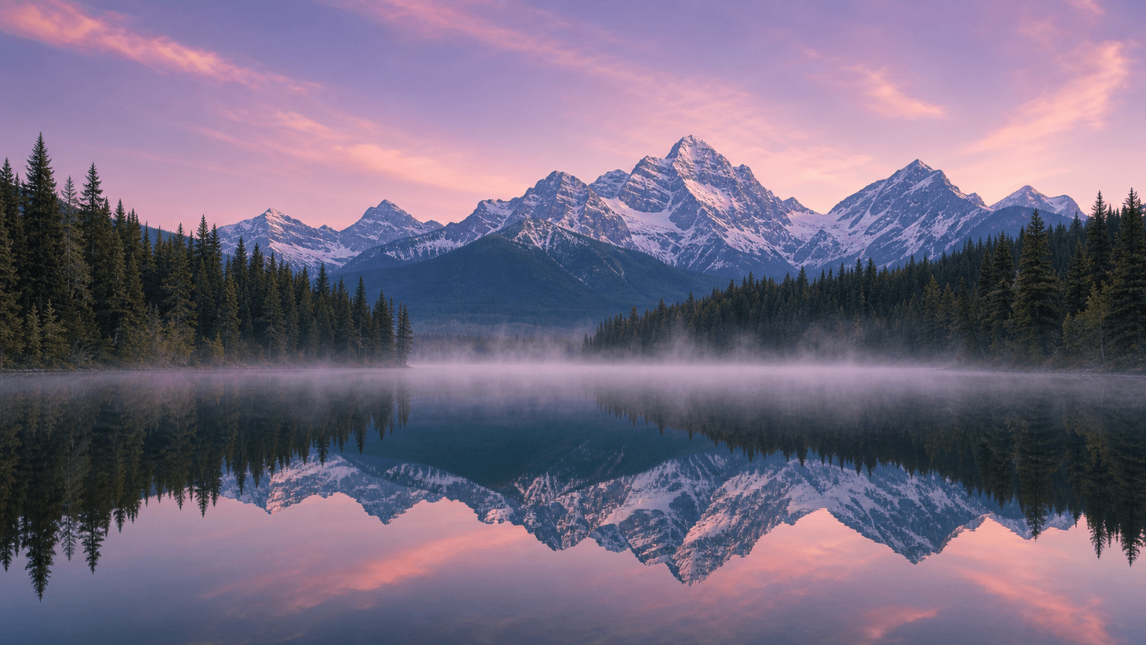 Alpine Lake at First Light example output