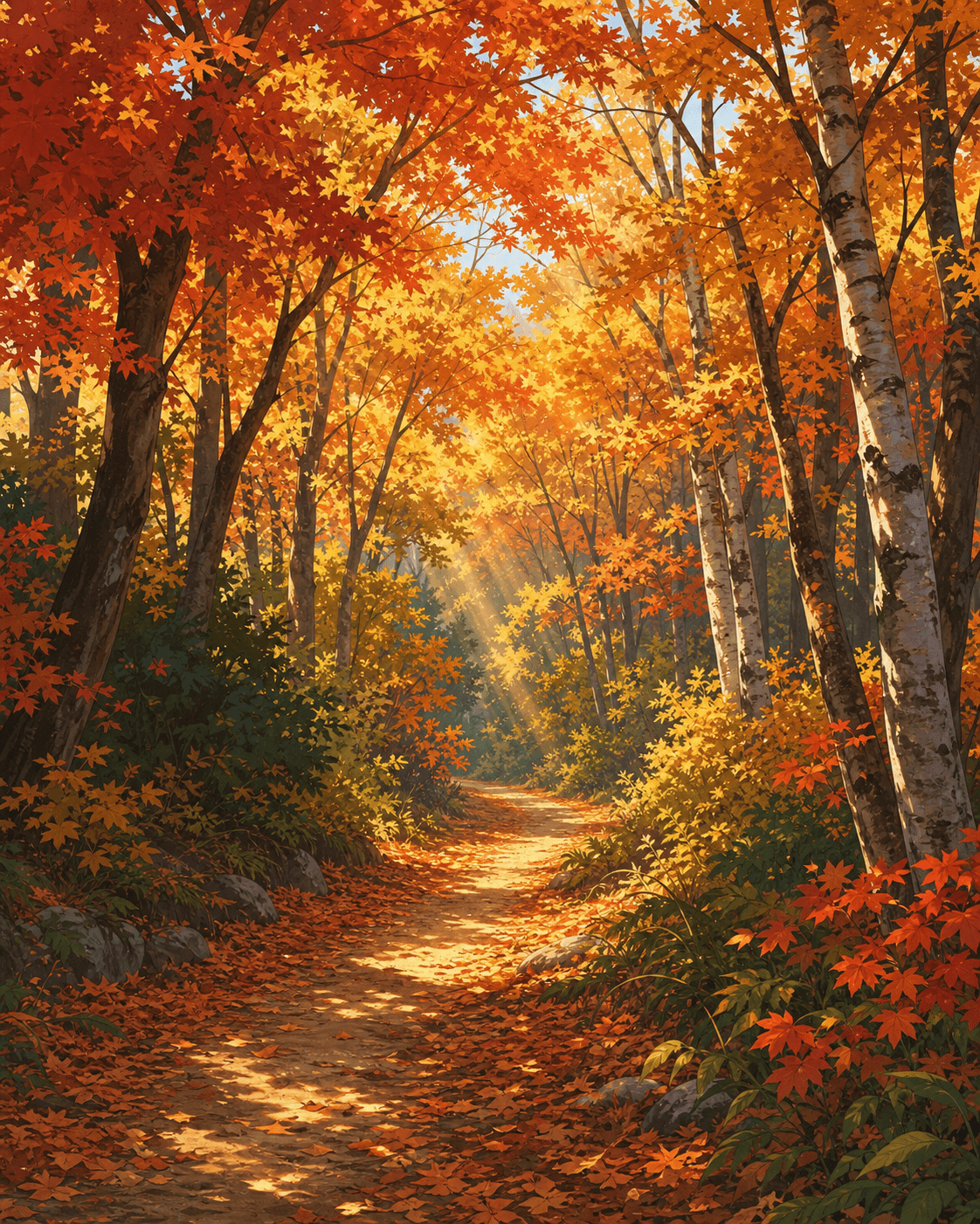 Autumn Trail in a Painted Forest example output