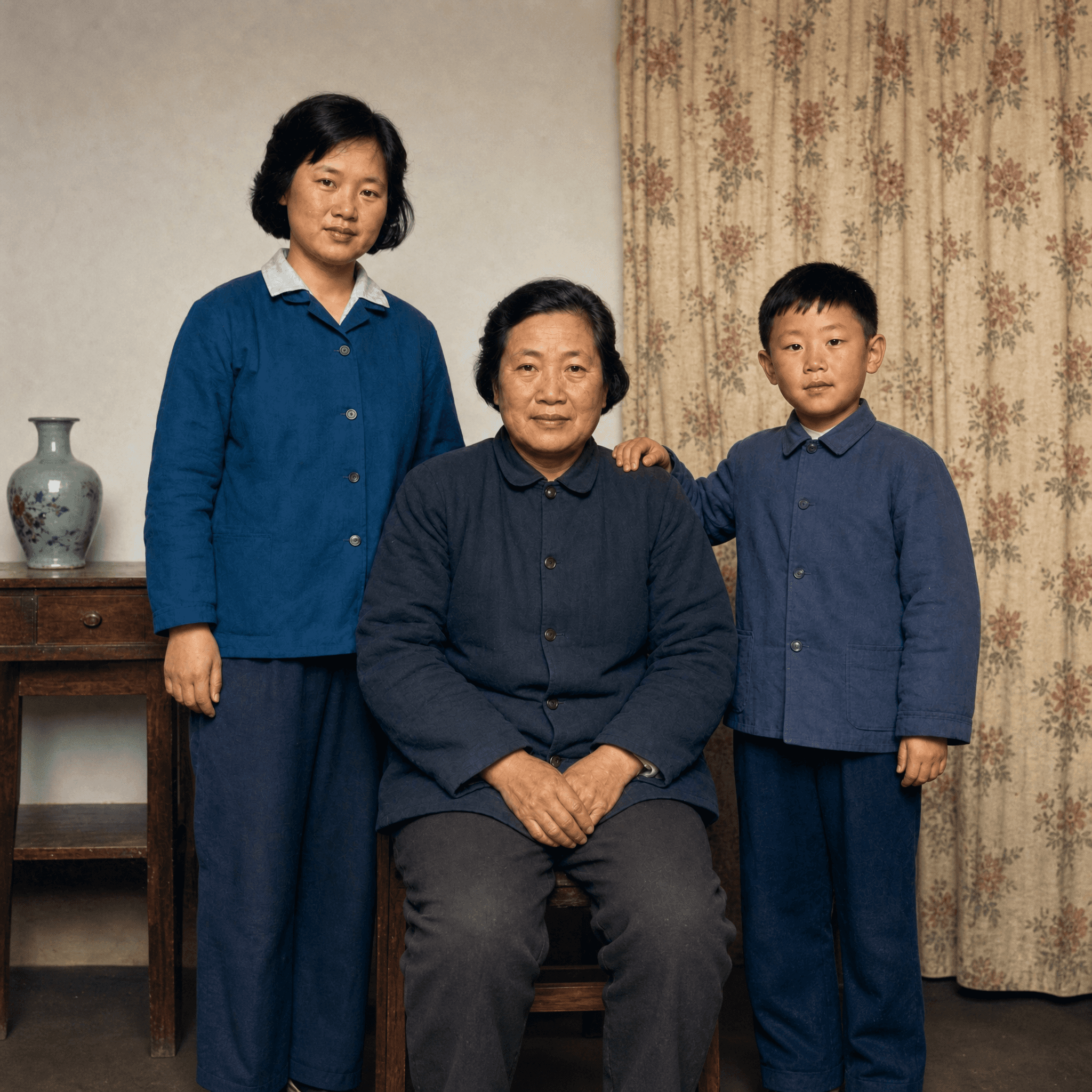 请修复这张老照片:去除划痕、折痕和污渍;减少噪点和模糊、提升清晰度;校正发黄和偏色。如果是黑白照,请自然上色(符合年代的肤色、服装和场景颜色,不要过饱和)。**保持人物的五官、表情和身份完全不变,只做修复,不要美颜、不要瘦脸、不要改变长相。保持年代和场景一致:保留原照片中已有的服饰、发型、家具、背景、文字标识、交通工具和可辨认物件;补全缺失区域时,应符合原照片所属年代、地点和生活场景。不要新增任何与原照片年代、地域、身份、场景不符的元素。对看不清的手部、物件、背景和缺失区域,只根据原图可见线索做保守补全;如果无法判断,就保持自然模糊或低细节,不要凭空新增明确物品。保持原图的构图和比例。** 请修复这张老照片:去除划痕、折痕和污渍;减少噪点和模糊、提升清晰度;校正发黄和偏色。如果是黑白照,请自然上色(符合年代的肤色、服装和场景颜色,不要过饱和)。**保持人物的五官、表情和身份完全不变,只做修复,不要美颜、不要瘦脸、不要改变长相。保持年代和场景一致:保留原照片中已有的服饰、发型、家具、背景、文字标识、交通工具和可辨认物件;补全缺失区域时,应符合原照片所属年代、地点和生活场景。不要新增任何与原照片年代、地域、身份、场景不符的元素。对看不清的手部、物件、背景和缺失区域,只根据原图可见线索做保守补全;如果无法判断,就保持自然模糊或低细节,不要凭空新增明确物品。保持原图的构图和比例。** CVY.AI
