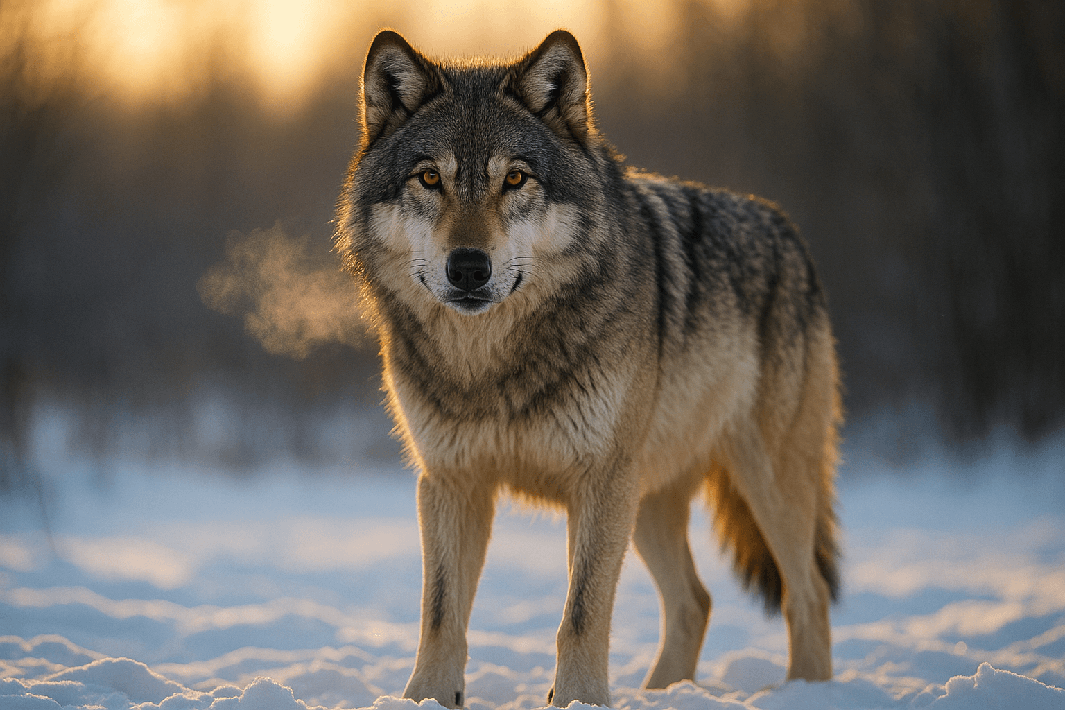 Un lobo gris majestuoso de pie en la
nieve, con su pelaje grueso y detallado
reflejando la luz del amanecer. Cada
hebra de pelo visible, sus ojos ámbar
observando con intensidad, su aliento
cálido visible en el aire helado.
Capturado con una cámara profesional
de naturaleza salvaje, lente teleobjetivo
de 600mm, fotorrealismo extremo,
texturas ultradetalladas, profundidad
de campo realista, luz natural dinámica,
indistinguible de una fotografía real.
Un lobo gris majestuoso de pie en la
nieve, con su pelaje grueso y detallado
reflejando la luz del amanecer. Cada
hebra de pelo visible, sus ojos ámbar
observando con intensidad, su aliento
cálido visible en el aire helado.
Capturado con una cámara profesional
de naturaleza salvaje, lente teleobjetivo
de 600mm, fotorrealismo extremo,
texturas ultradetalladas, profundidad
de campo realista, luz natural dinámica,
indistinguible de una fotografía real.
CVY.AI