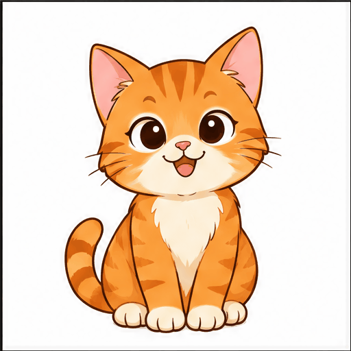 A sixteen-frame GIF of the cartoon cat waving, made from the sprite sheet above
