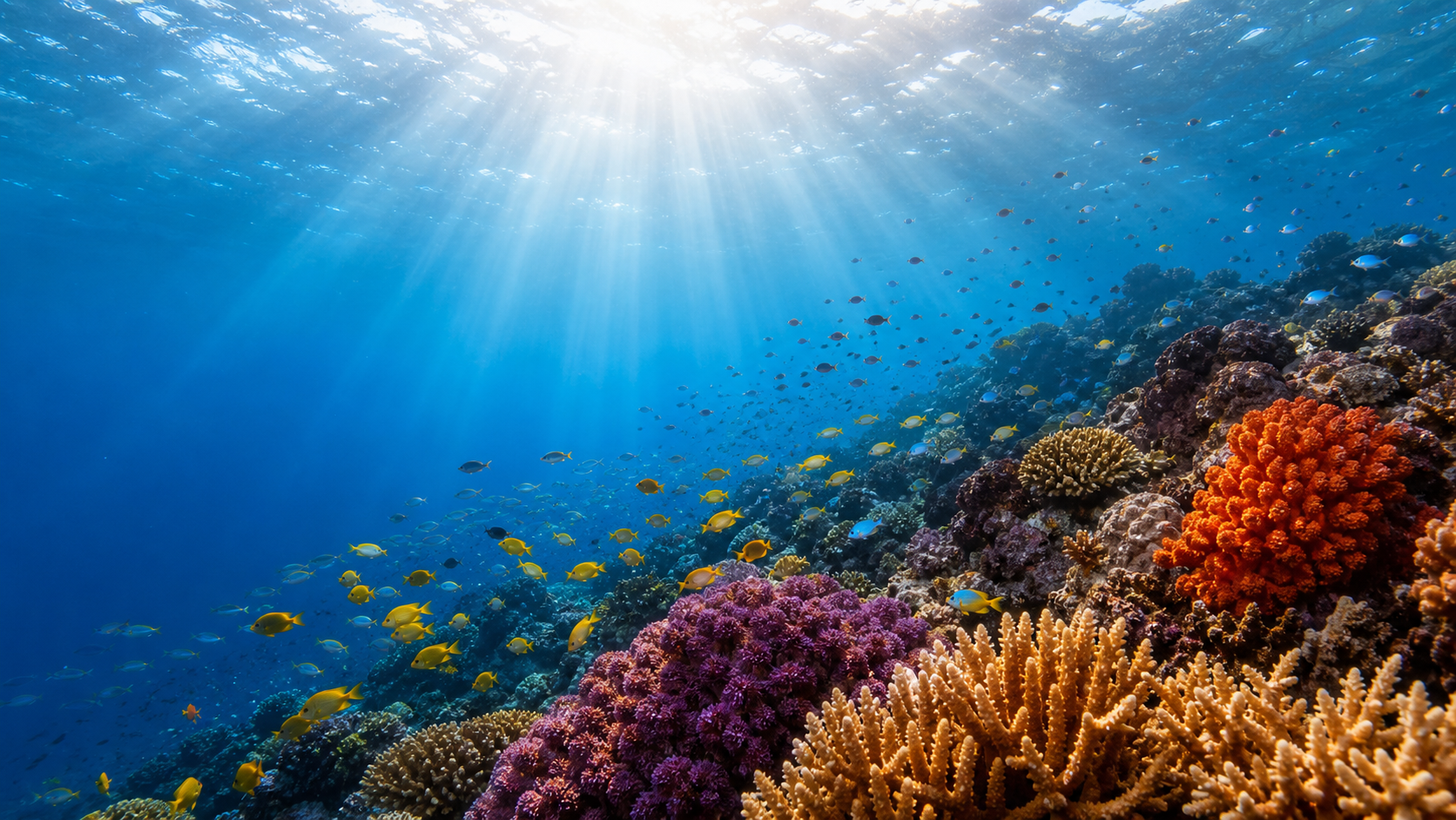 Sunlit Coral Reef, Wide example image