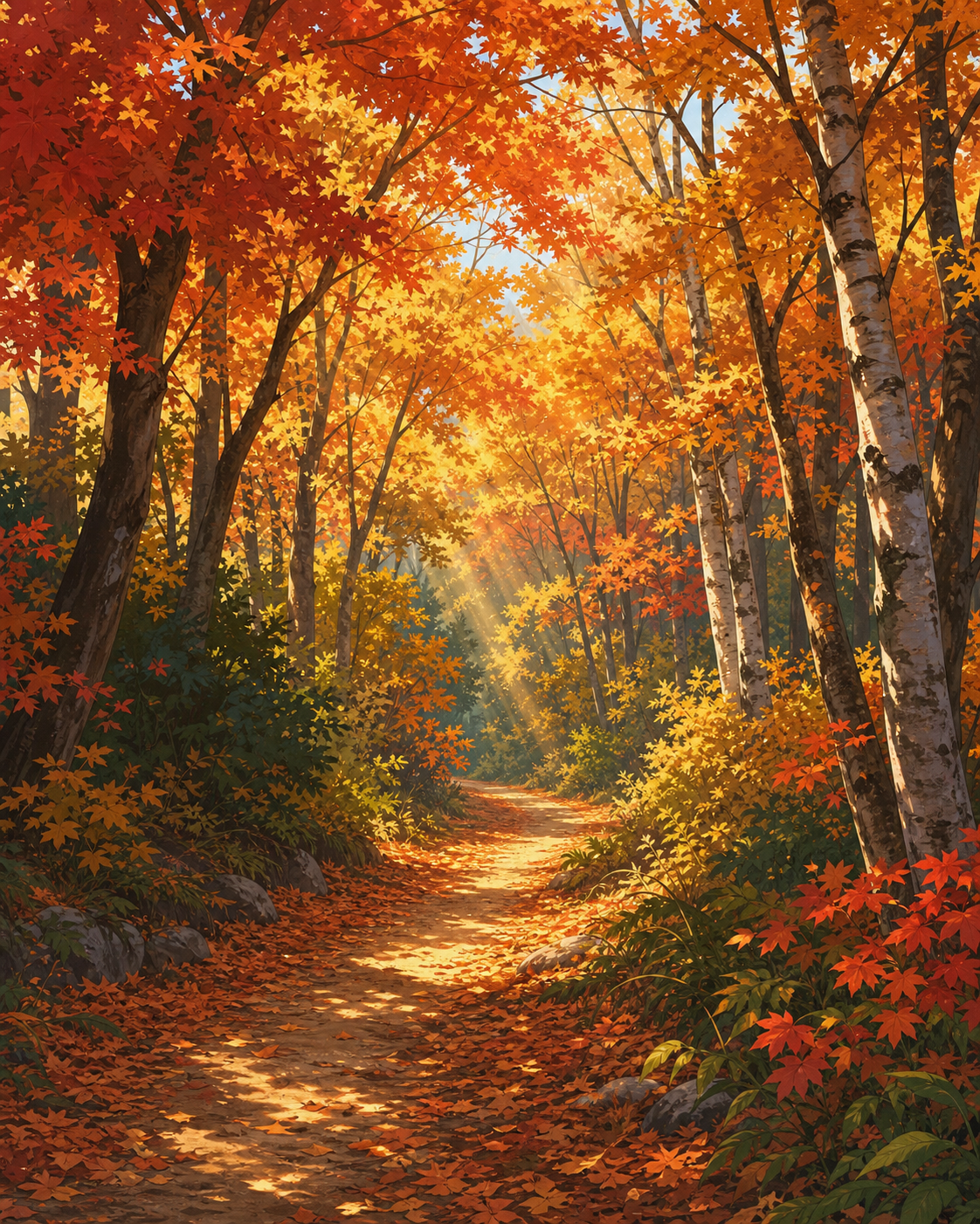 Autumn Trail in a Painted Forest example output